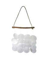 115261 - Natural Placuna Chime on Bamboo 10x12"