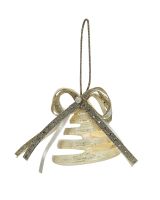 6015 - Gold Bow Trochus Ornament 2-3"
