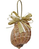 6018 - Gold Bow Harpa Ornament