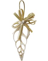 6028 - Gold Bow Center Cut Tibia Ornament 4-5"