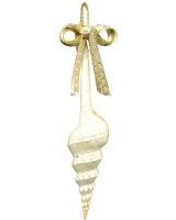 6038 - Gold Bow Spindle Ornament Large 4-6"