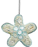 6508 - Starfish Blue MOP & Beads Ornament
