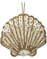 6513 - Scallop Gold MOP & Beads Ornament