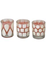6918 - Set of 3 Votive Candle Holders of Capiz Shell 2.2x2.4"