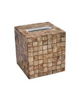 6953 - Champagne Tiled Capiz Shell Tissue Box 5x5x5.5"