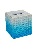 6954 - Natural Blue Ombre Capiz Shell Tissue Box 5x5x5.5"