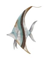 7128 - Seaside Banner Fish Wall Art 12" - Metal & Capiz Art 12"