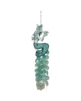 7130 - Large Mermaid Chime 21x11" - Metal & Capiz Art