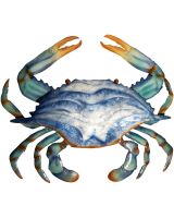7167 - Blue Crab Wall Art 11x14x3"- Metal & Capiz Art