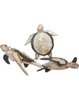 7176 - Beach Turtle Trio Wall Art 30x20" - Metal & Capiz Art