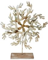 7186 - Sealife Blossom Coral on Stand 16.5x18" - Metal & Capiz Art