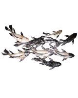 7191 - White Elegance Koi Wall Decor 30x15" - Metal & Capiz Art