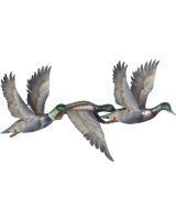 7232 - Lakeside Three Ducks Wall Art 29.5x17" - Metal & Capiz Art