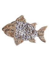 8647 - Driftwood Fish with Oyster Shells 20x12x2" (PALLET ONLY)