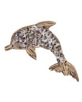 8648 - Driftwood Dolphin with Oyster Shells 20x12x2" (PALLET ONLY)