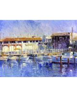 91934 - Print R. Wallich "Fisherman's Wharf" 12x12"
