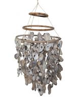 1862 - Oyster Shell 3-Ring Top Chandelier 36"