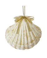 6032 - Gold Bow Scallop Ornament 3-4"