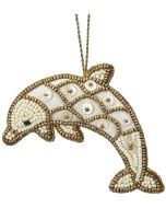 653802 - Dolphin Gold MOP & Beads Ornament