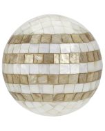 6904 - Ivory & Champagne Capiz Tiled Shell Orb 6"