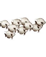 7053 - White Elegance 9 Bannerfish Wall Art 31x15" - Metal & Capiz Art