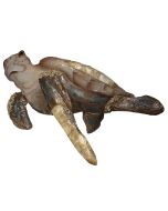 7178 - Beach Turtle Wall Art 18x6.5" - Metal & Capiz Art