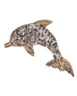 8648 - Driftwood Dolphin with Oyster Shells 20x12x2" (PALLET ONLY)