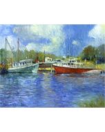 91935 - Print R. Wallich "Wickford Boats" 12x12"