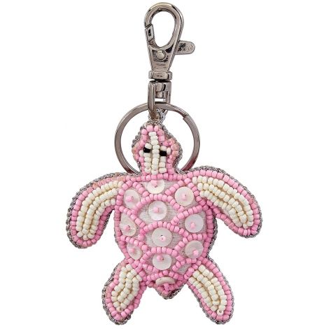 Turtle Pink MOP & Beads Clip & Key Ring 3